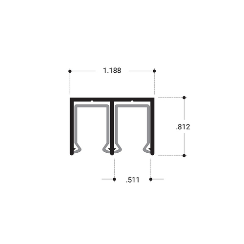 Bright Anodized Aluminum Upper or Lower Channel Brite Anodized  36" Stock Length - pack of 4