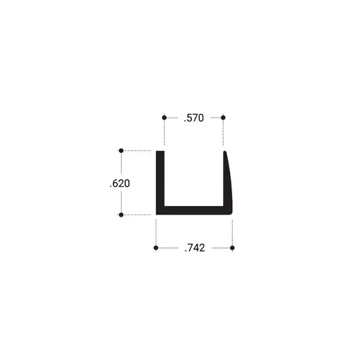 Frame Channel 9/16"Showcase Extrusion - Brite Anodized  48" Length - pack of 50