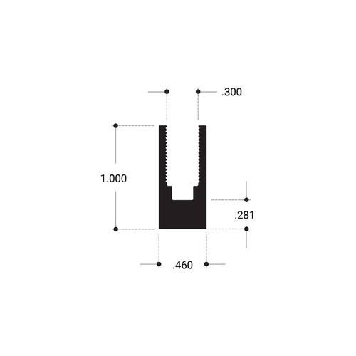 Showcase Channel Aluminum Extrusion - Brite Anodized 144" Length