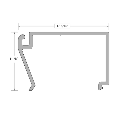 Aluminum 1-3/4" x 4-1/2" Face Stop for High Base Sill Horizontal - 24'-1" Length - Dark Bronze Anodized