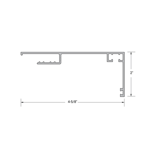 Aluminum 1.75 x 4.5 100 Series Two Piece Head Receptor Back Member - 24'-1" Length - Dark Bronze Anodized