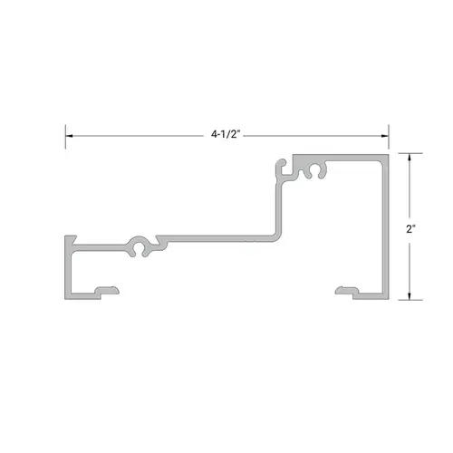 Aluminum 2" x 4-1/2" Sample Center Glaze Sill/Horz Member 5/8" to 1" Glass - Bronze Anodized