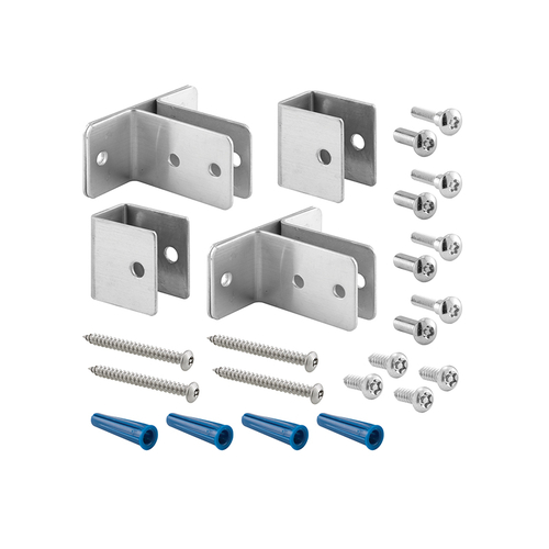 Stainlees Steel Panel Bracket Wall Kit - 1" Panels - Stamped Stainless Steel - Satin Finish (Single Pack)