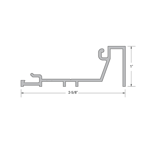 Aluminum 2" x 4-1/2" Sash Back for 5/8" to 1" Glass Used for Door Transom - 24'-1" Length - Clear Anodized