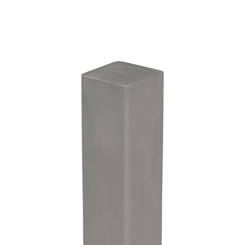 3" Square Gate Post Core Mount - Brushed Stainless