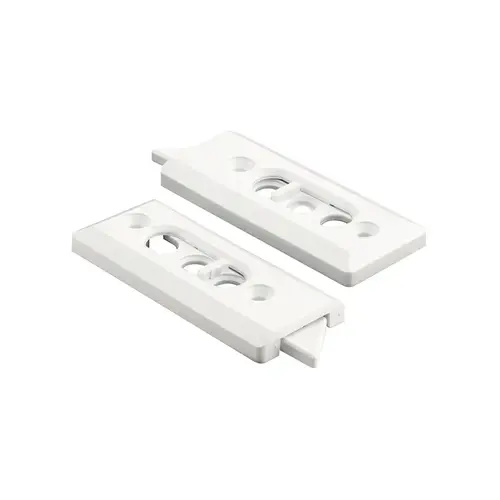 Tilt Latch Pair - White Plastic Construction - Spring-Loaded - 2-1/8" Hole Centers (1 Pair)