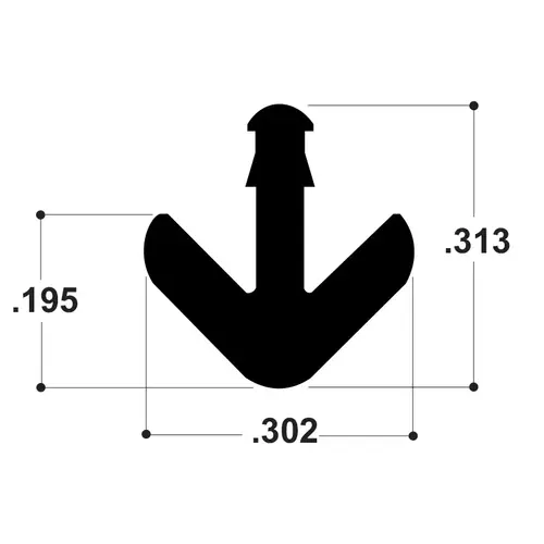 V-Moulding Aluminum Extrusion - Satin Anodized 144" Length