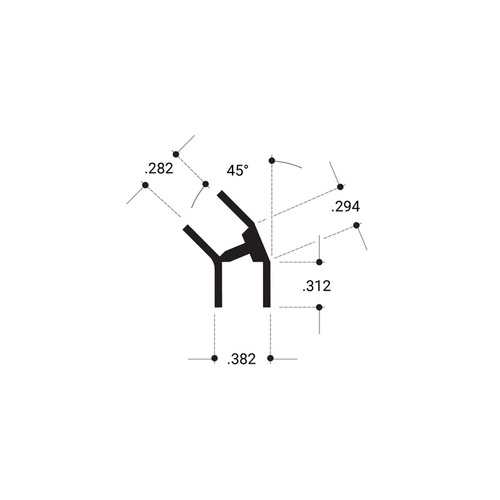 135 Degree Partition Post Extrusion- Clear Anodized  36" Stock Length - pack of 4