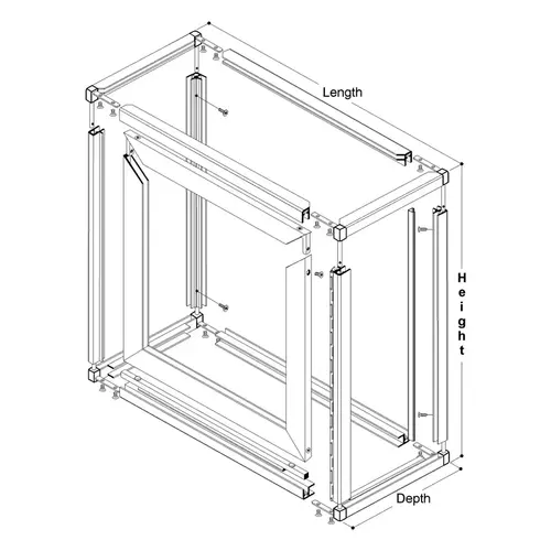 FHC 0D7040PTC Clover Showcase 7040 Series Frame with Hinged Door - Powder Coat Finish