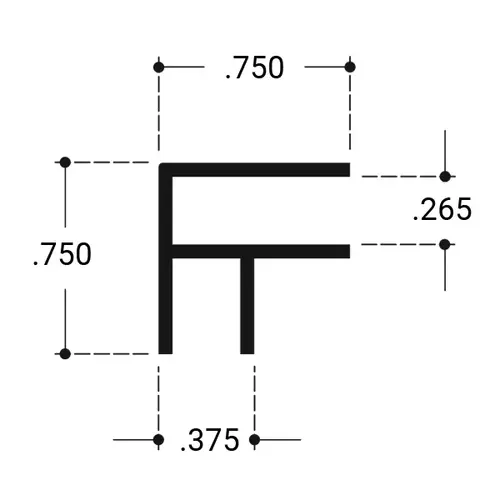 Aluminum Corner Extrusion- Dark Black/Bronze Anodized  18" Length