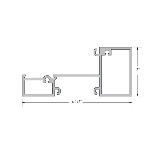 Aluminum 2" x 4-1/2" Horizontal 5/8" to 1" Glass 24' - 1" Length - Bronze Anodized