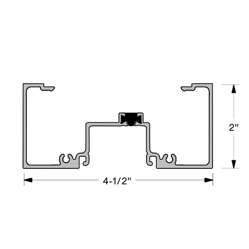 Aluminum 2" x 4-1/2" Thermal Center Glazed Head/Jamb 289" Long - Bronze Anodized