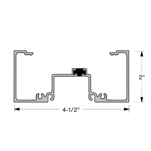 Aluminum 2" x 4-1/2" Thermal Center Glazed Head/Jamb 289" Long - Clear Anodized