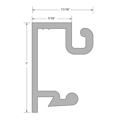 Aluminum 1-3/4" x 4-1/2" Center Glaze Transom Sash Glass Stop 1/4 -3/8" Glass - 24'-1" Length - Clear Anodized