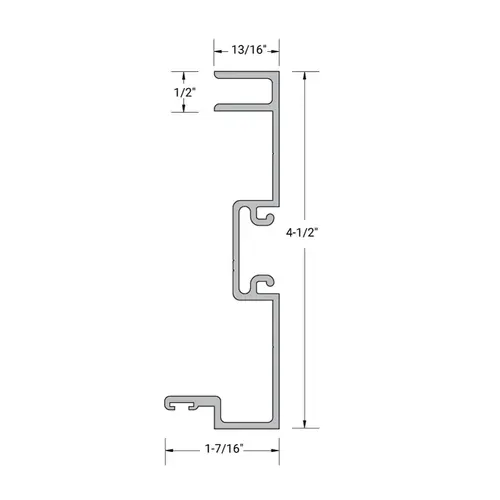 Aluminum 1-3/4" x 4-1/2" Center Glaze Expansion Mullion Small Pocket - 24'-1" Length - Dark Bronze Anodized