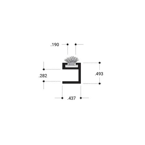 Channel with WiperDustproof Rail - Dark Black/Bronze Anodized  4" Sample