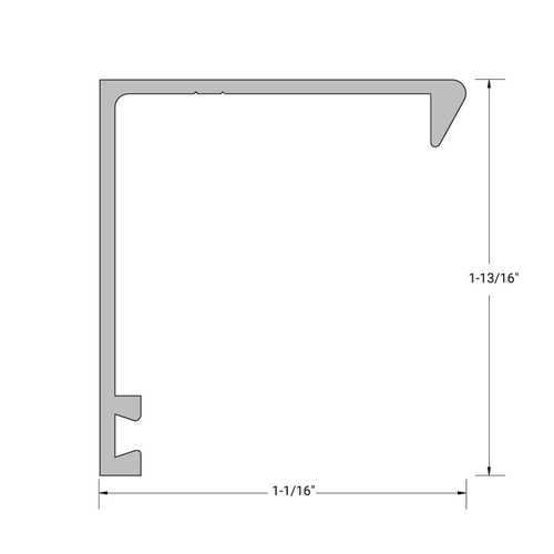 Aluminum 1.75 x 4.5 100 Series Two Piece Head Face Member - 24'-1" Length - Clear Anodized