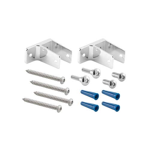 One Ear Wall Brackets - For 1" Panel - Zinc Alloy - Chrome Plated (Single Pack)