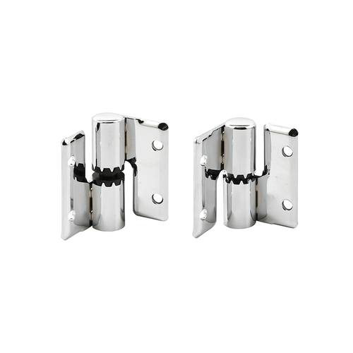 Surface Mount Hinge Set - Right Hand In/Left Hand Out With Fasteners - Chrome Plated Brass (Set)