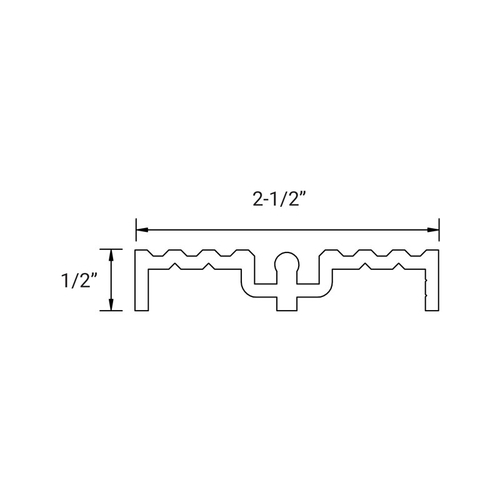 Single Bottom Track for 760 Mall Slider - 24' -1" Stock Length - Dark Bronze Anodized