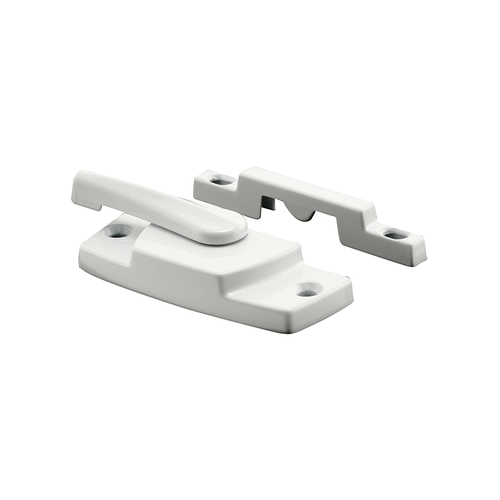 Sash Lock - 2-1/4" Hole Centers - Fits Single And Double Hung Windows - Diecast - White - (Single Pack)