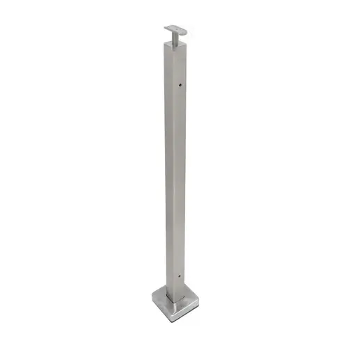 F2 Series Guardrail Post 2" Square Profile - Center Post - Brushed Stainless