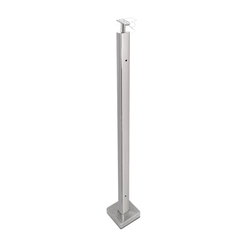 FHC F3E42PS F3 Series Guardrail Post 1" x 2" Rectangular Profile - End Post - Polished Stainless