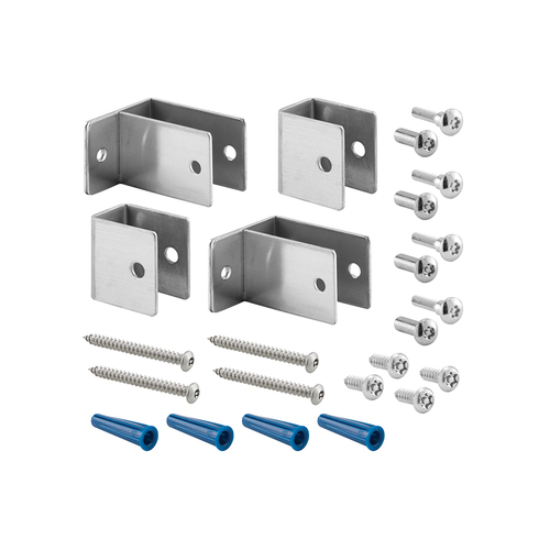 Stainless Steel U-Bracket And One Ear Wall Bracket - 1/2" - Stainless Steel - Satin (Single Pack)