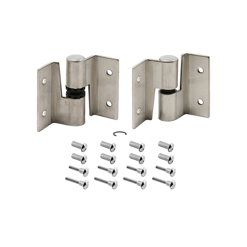 Surface Mounted Hinge Set - Right Hand In/Left Hand Out - With Fasteners - Stainless Steel Finish (Set)