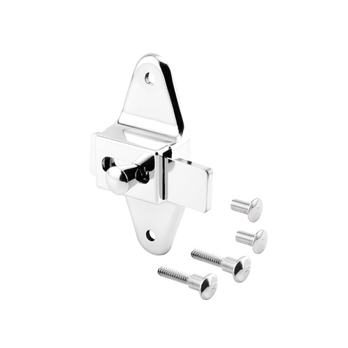 Door Slide Latch Set - 1-1/4" - Pilaster - Zamak - Chrome - Inswing - Square (Single Pack)