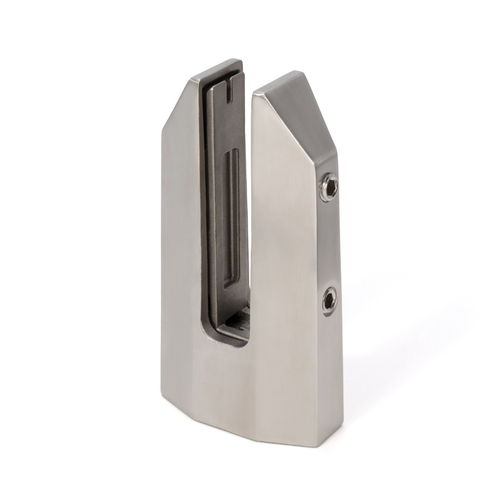 Frameless Fence Clamps Tilt Lock Adjustable Surface Mount for 1/2" - 11/16" Glass - Brushed Stainless