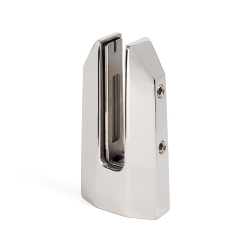 Frameless Fence Clamps Tilt Lock Adjustable Surface Mount for 1/2" - 11/16" Glass - Polished Stainless