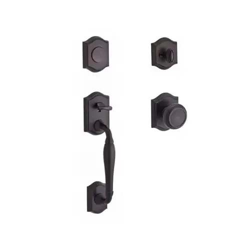 Full Dummy Westcliff Handleset Traditional Knob and Traditional Arch Rose Venetian Bronze Finish