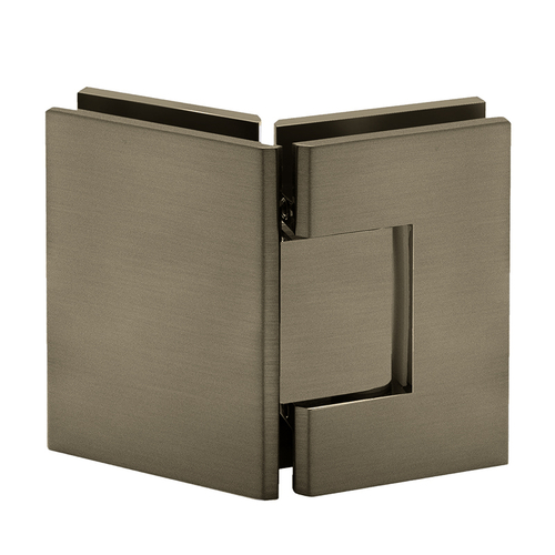 Glendale Square Glass-to-Glass 135 Degree Hinge - Brushed Bronze