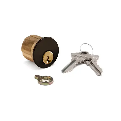 1-1/8" Mortise Cylinder 5-Pin Schlage 'C' Keyway - Keyed Randomly - Dark Bronze