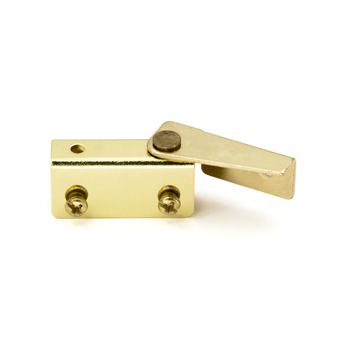 Glass Door Hinge Recess Mount for 3/16" to 1/4" Glass - Brass Pair