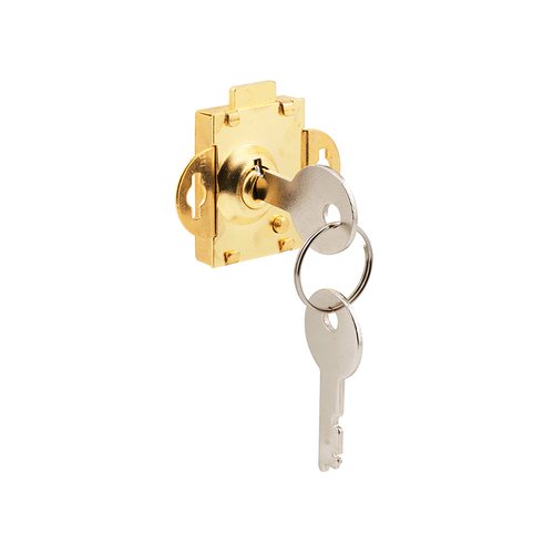 Mail Box Lock - 3/16" Throw - Steel - Brass Plated (Single Pack)