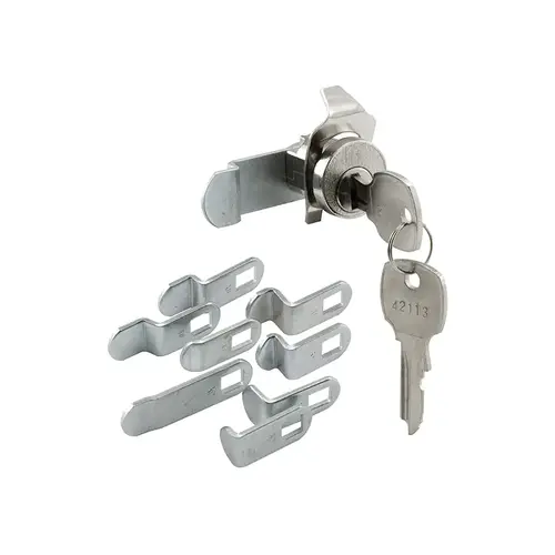 1-1/16" Diameter - Mailbox Lock - Diecast Construction - Nickel Plated Finish - 9 Cams - Locks Counter Clockwise Rotation (Single Pack)