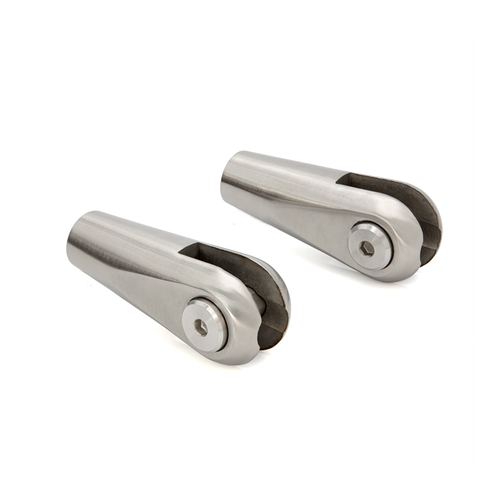 16mm Tension Rod End Fittings - Brushed Stainless