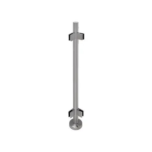 'FP' Series 1.9" Round 42" Tall Corner Post - Brushed Stainless