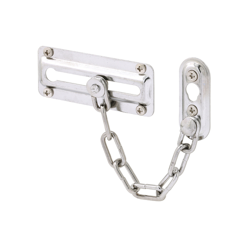 Chain Door Lock - 3-7/16" - Stamped Steel Construction - Chrome Plated - pack of 20