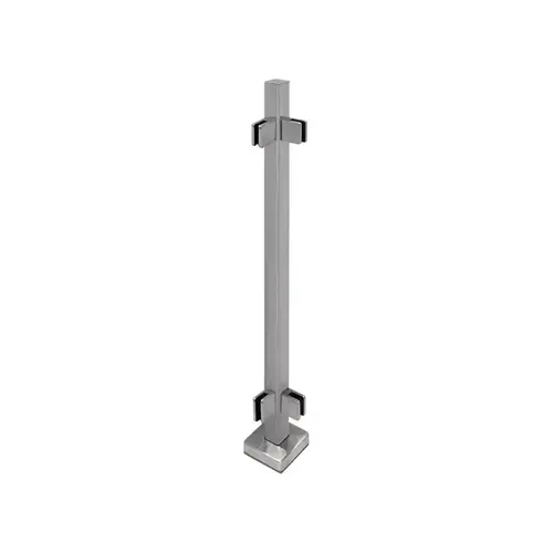 'FP' Series 2" x 2" Square 42" Tall Corner Post - Brushed Stainless