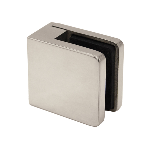 F-Series Square Clamp with Flat Base - Brushed Stainless