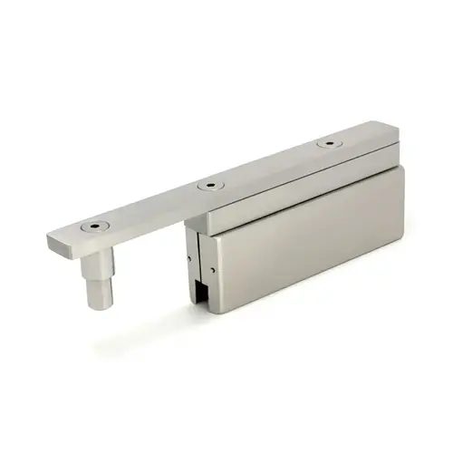 Glass-to-Glass Gate Pivot - Brushed Stainless