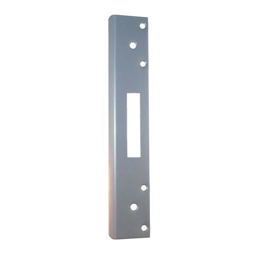Don Jo FL-208NM-SL 1-3/8" x 8" Mortise Hole Strike with Universal Center Hole Silver Coated Finish