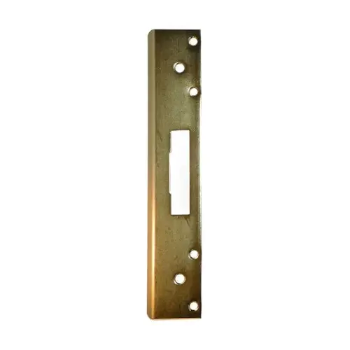 1-3/8" x 12" Mortise Hole Strike with Universal Center Hole Brass Plated Finish