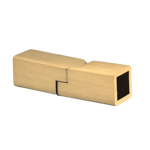 Square Support Bar Adjustable Bar-to-Bar Bracket - Satin Brass