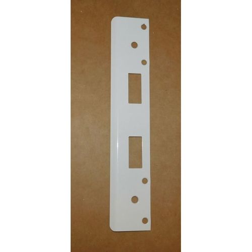 1-3/4" x 12" Double Hole Strike for 3-5/8" and 4" Centered Locksets White Finish