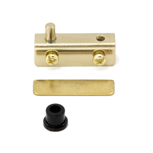 Glass Door Hinge Standard Mount for 3/16" to 1/4" Glass - Brass Pair