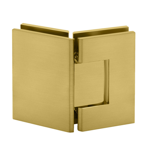 Glendale Square Glass-to-Glass 135 Degree Hinge - Satin Brass